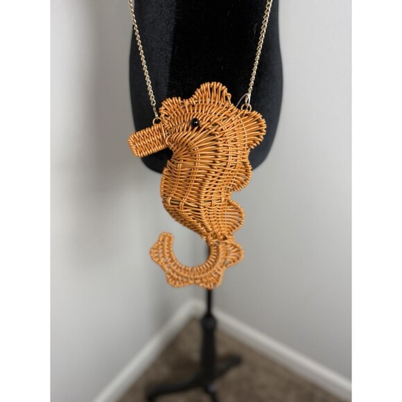 Tommy Bahama Handbags - Tommy Bahama Seahorse Wicker Crossbody Bag Viral Mini Purse NWT
